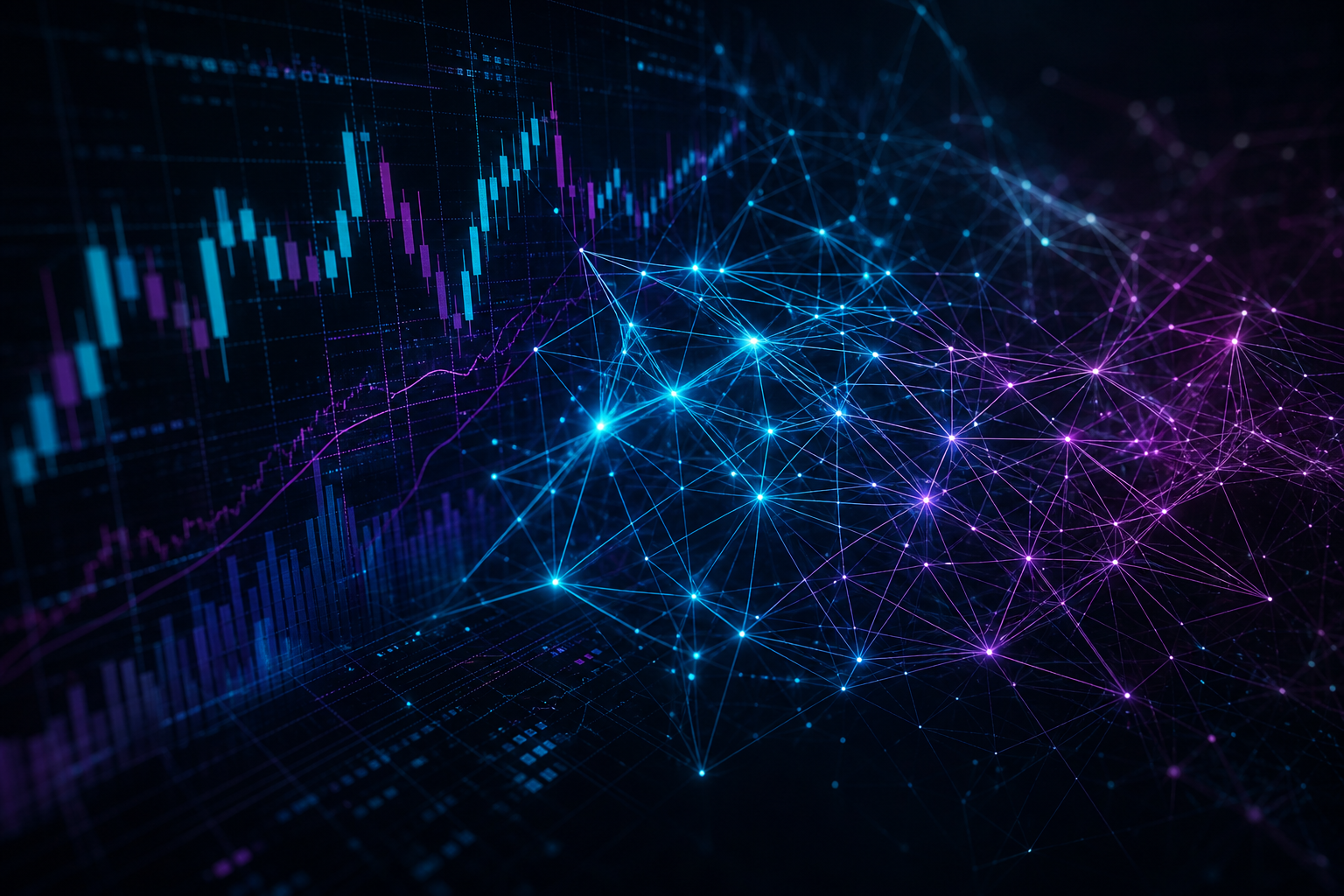 AI-powered market data and neural analysis visualisation