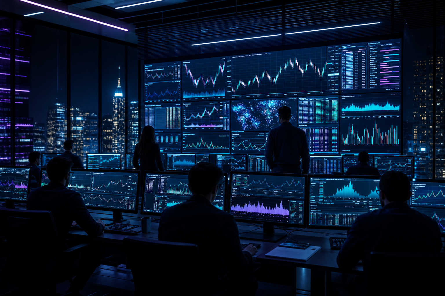 Trustox analyst team monitoring live market dashboards